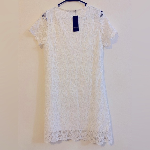 🦋 Sheilay Classic Bright White Lace Dress. New with tags. Women Size Small - Picture 2 of 3